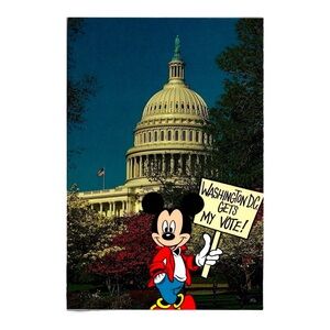 Rare Disney Postcard Mickeys Washington DC Collection Nation Capitol Lawson New